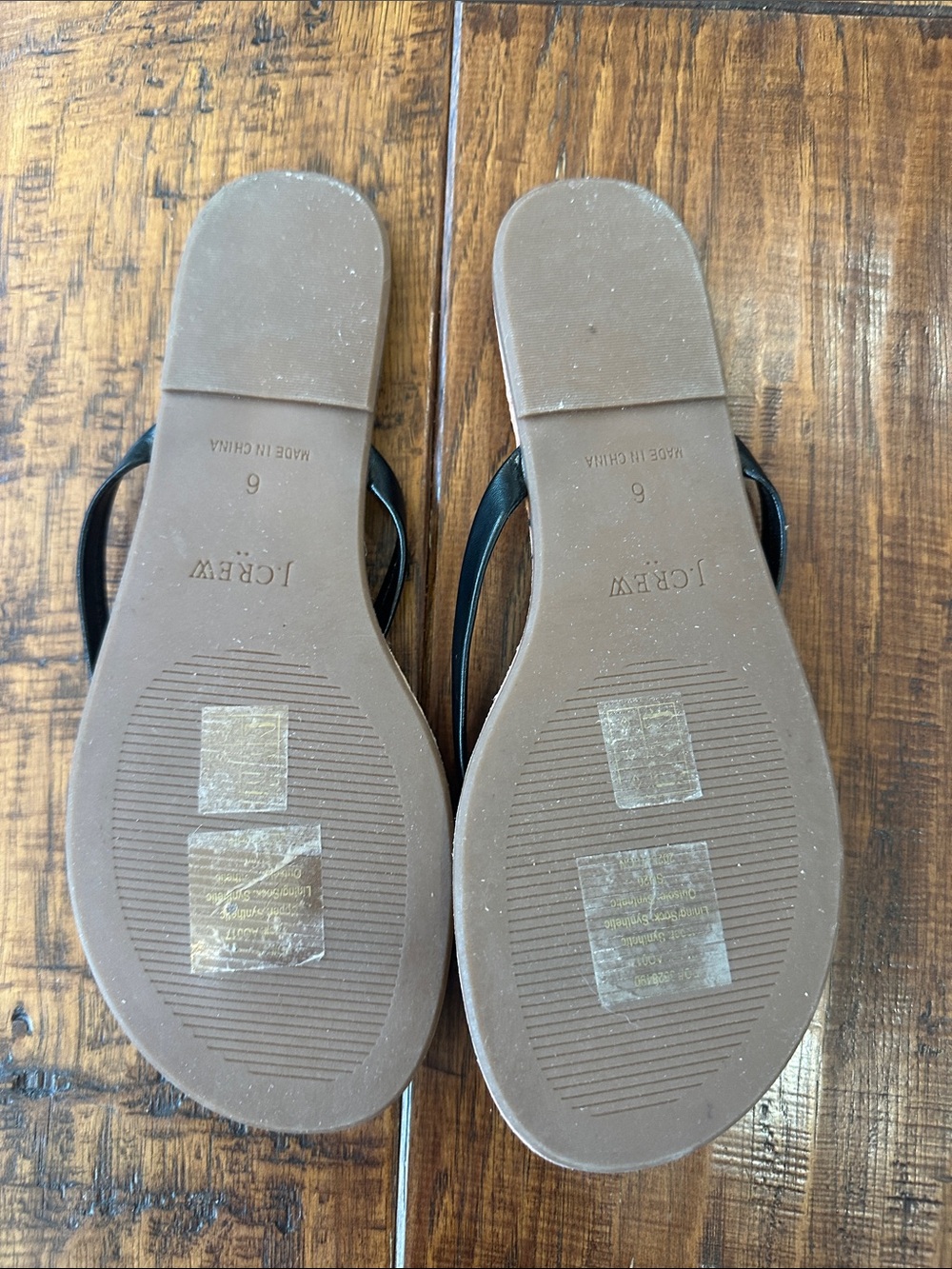 Lot of 2 J. Crew Women's Easy Summer Flip Flop Sandals in Black and Tan - Picture 4 of 9